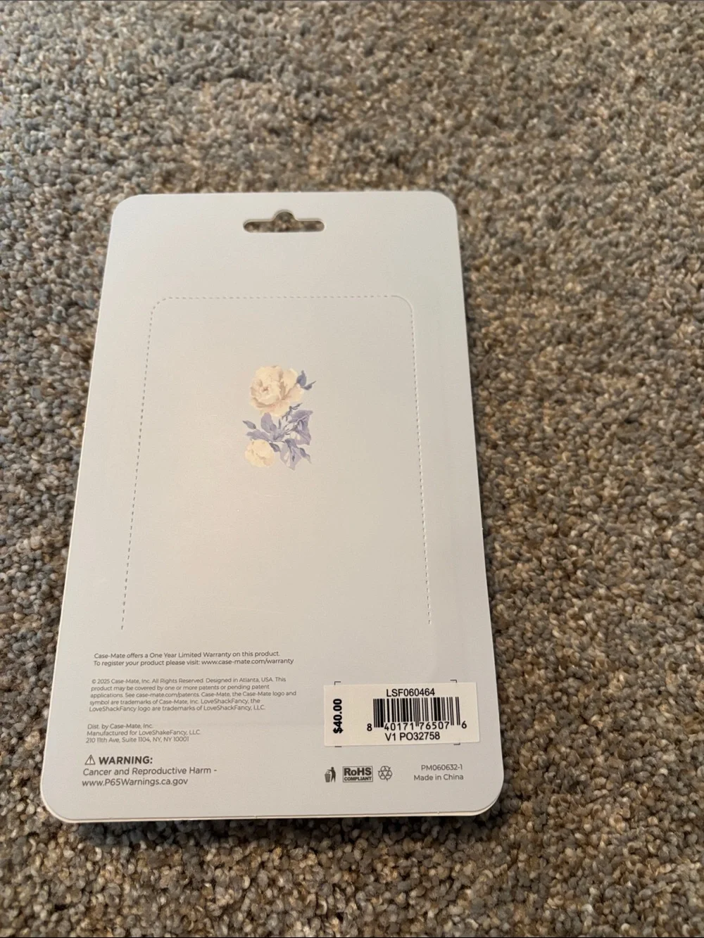 Floral Zip Card Holder Keychain